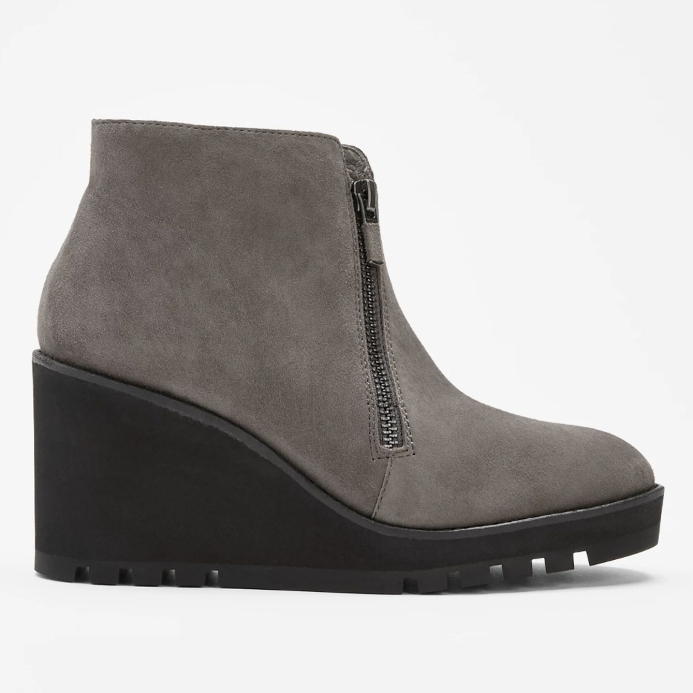 Eileen Fisher Charcoal Wedge Ankle Boots